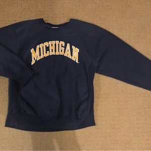 Michigan Vintage Navy Crewneck Sweatshirt